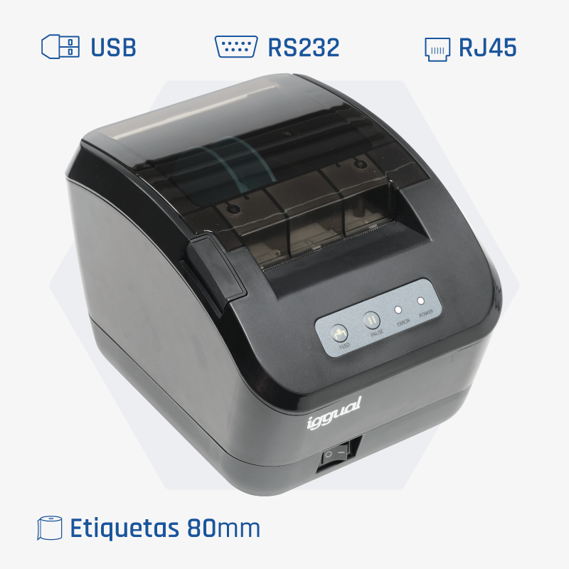 Imagen del producto Impresora térmica etiquetas LP8001 USB+RS232+RJ45