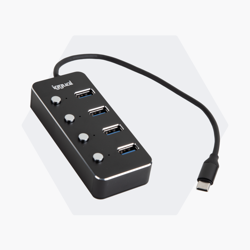 Imagen del producto Hub tipo C x 4 puertos USB 3.1 4BUTTONS