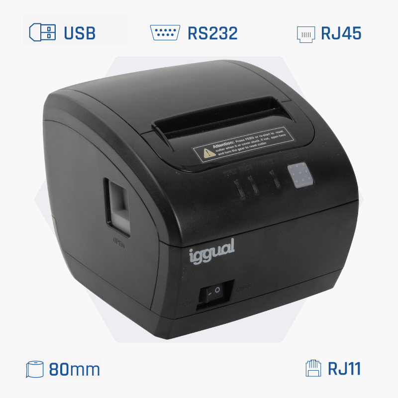 Imagen del producto iggual Impresora térmica TP7001 USB+RS232+RJ45