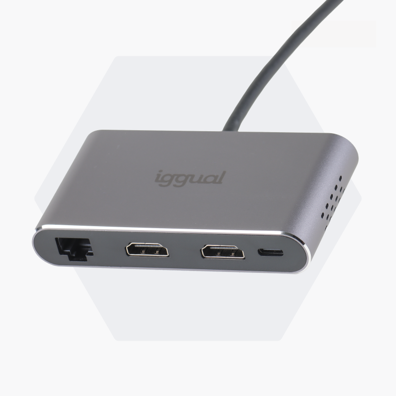 Imagen del producto Hub C 8 en 1 2xHDMI 2xUSB 2xSD RJ45 PD100W