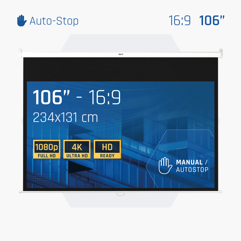 Imagen del producto Pantalla de proyección manual 16:9 106