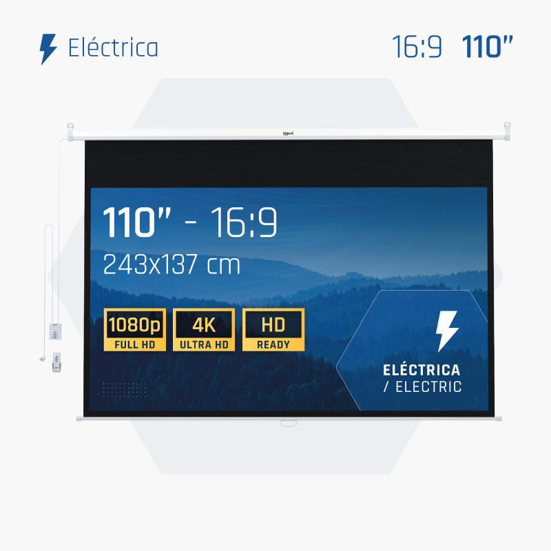 Imagen del producto Pantalla de proyección eléctrica 16:9 110