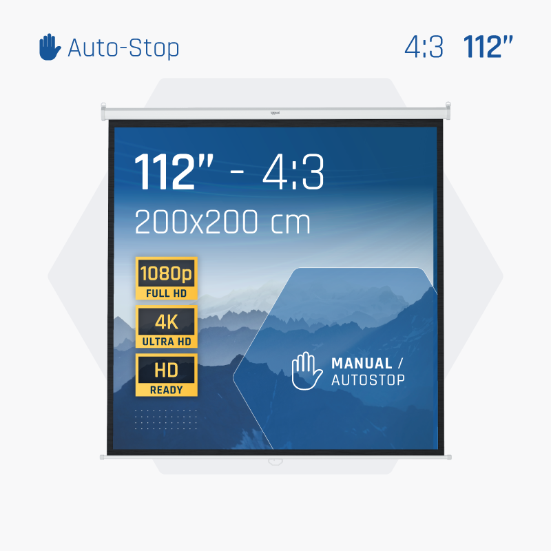 Imagen del producto Pantalla de proyección manual 4:3 112